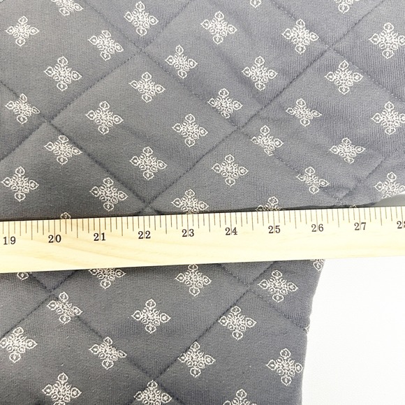 Garnet Hill Womens Easy Quilted Knit Zip Gray Print Bomber Style Jacket Size M - Picture 9 of 10